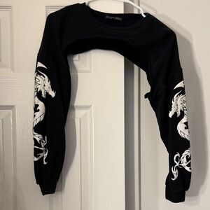 Rosa Couture Black and White Dragon Crop Top